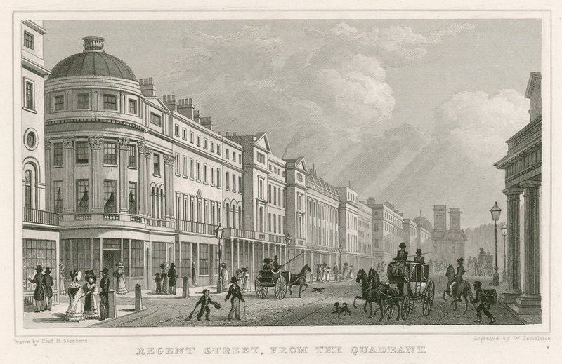 Regent Street, Londres, depuis le Quadrant - Thomas Hosmer Shepherd