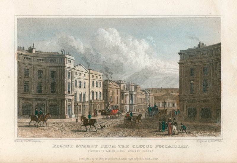 Regent Street depuis le Circus Piccadilly, Londres - Thomas Hosmer Shepherd