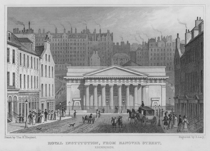 Institution royale, depuis Hanover Street, Édimbourg - Thomas Hosmer Shepherd