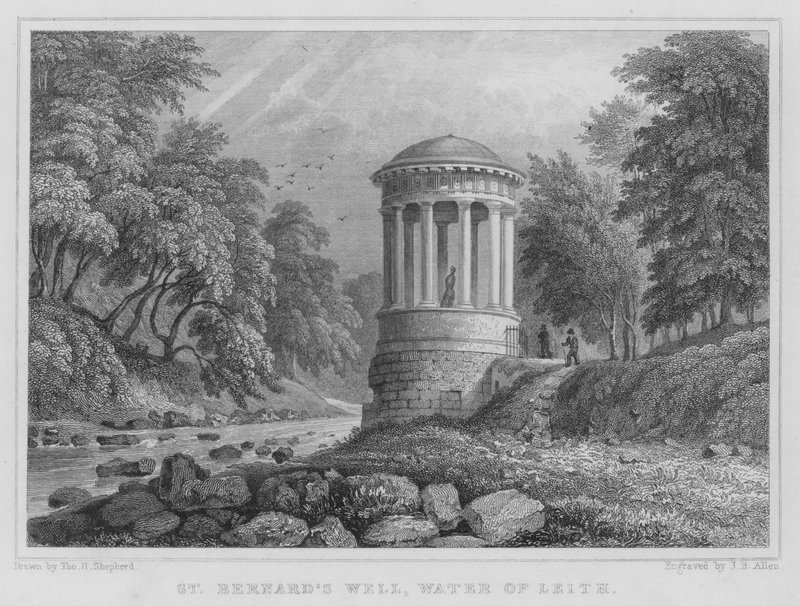 Puits de St Bernard, Water of Leith (gravure) - Thomas Hosmer Shepherd