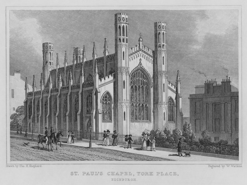 Chapelle Saint-Paul, York Place, Édimbourg (gravure) - Thomas Hosmer Shepherd