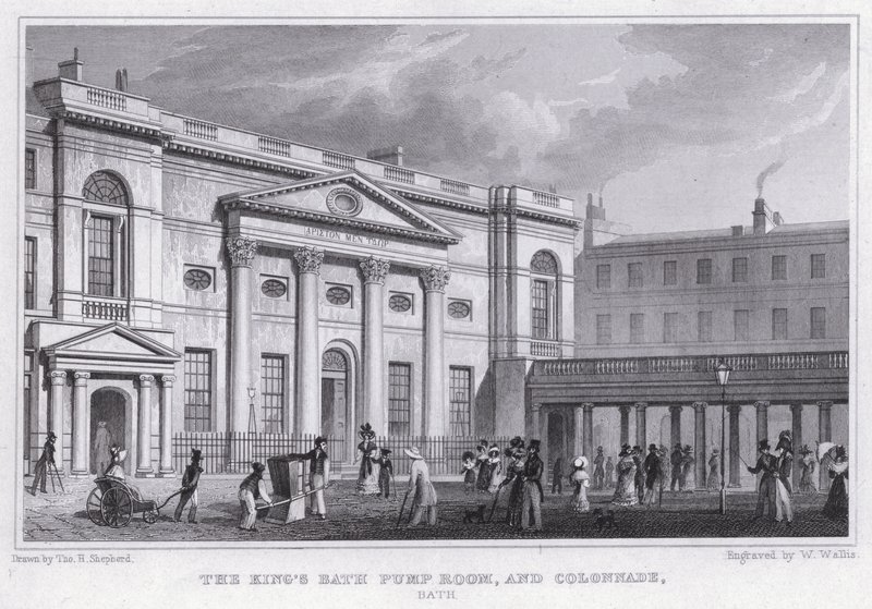 La salle des pompes du roi, et la colonnade, Bath - Thomas Hosmer Shepherd