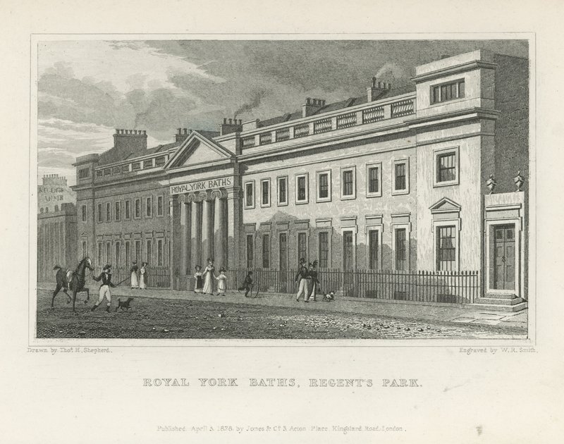 Les bains royaux de York sur York Terrace - Thomas Hosmer Shepherd