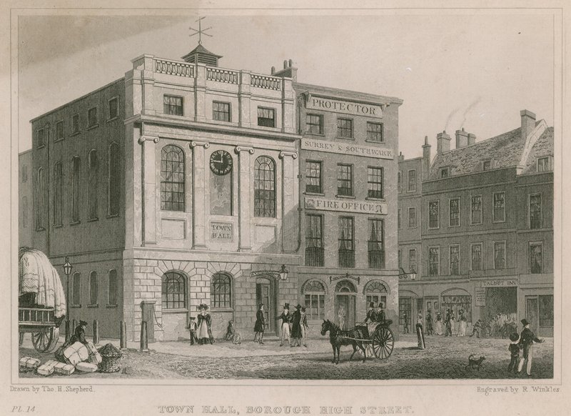 Hôtel de ville, Borough High Street, Southwark, Londres - Thomas Hosmer Shepherd