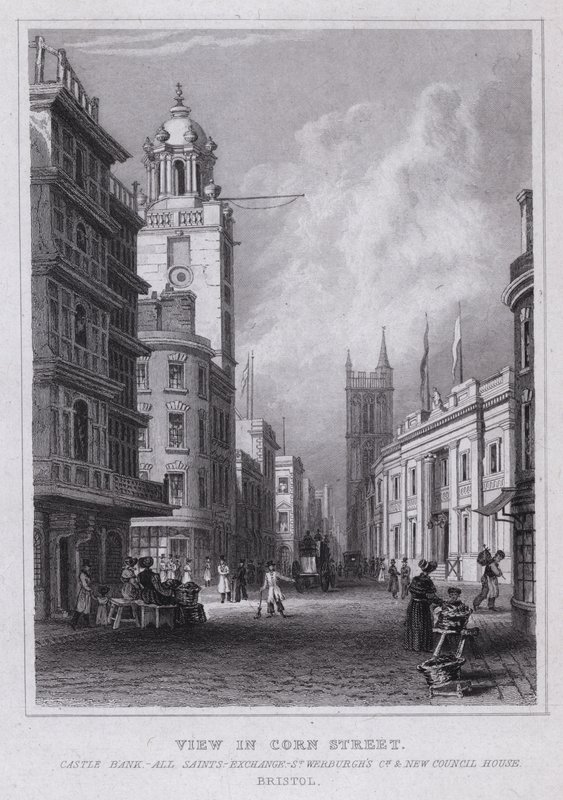 Vue de Corn Street, Castle Bank, All Saints, Exchange, St Werburgh