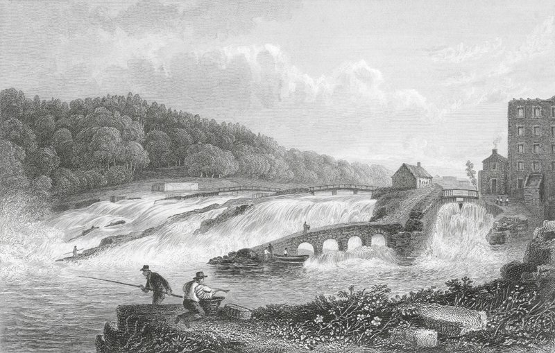 Le saut du saumon de Coleraine, Co Londonderry - Thomas Mann (after) Baynes