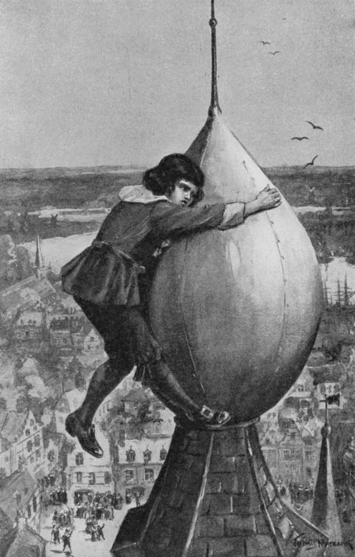 Le futur amiral Michael Adrianzoon De Ruyter serre ses bras autour du sommet de la grande boule (lithographie) - Thomas Maybank