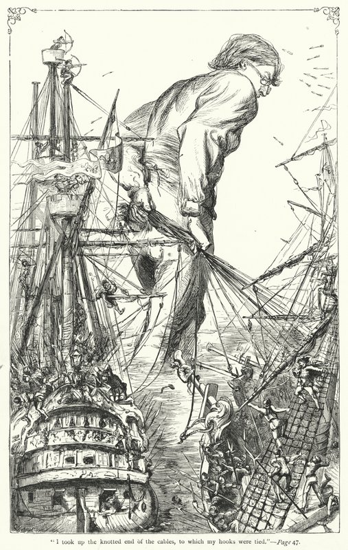 Illustration des Voyages de Gulliver par Jonathan Swift (gravure) - Thomas Morten