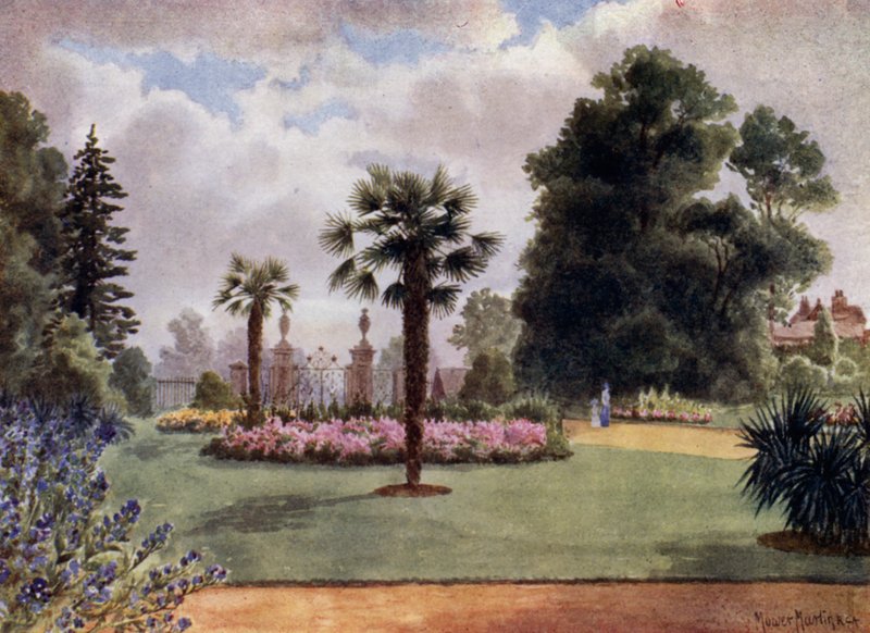 Jardins de Kew : Les palmiers et la porte principale - Thomas Mower Martin