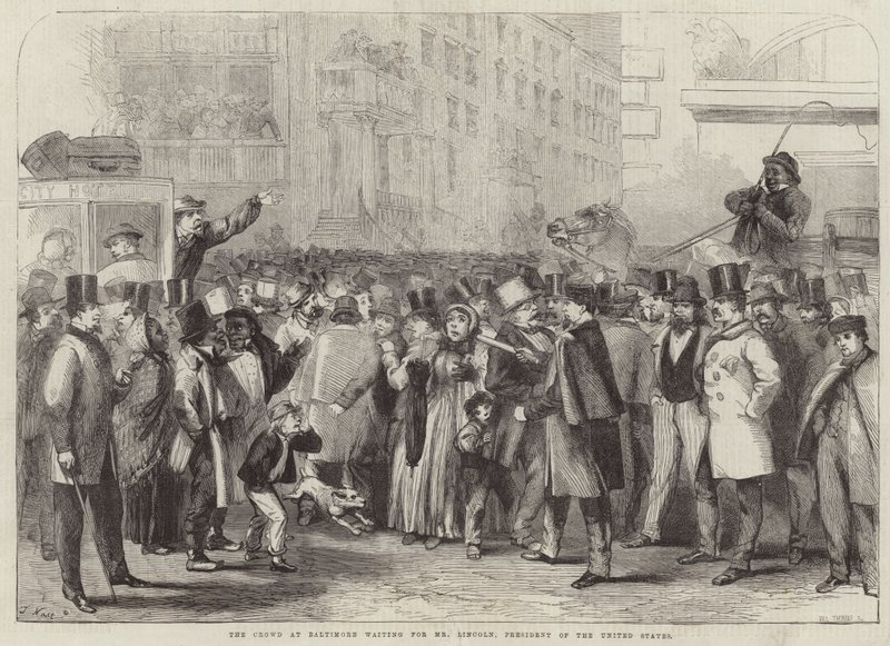 La foule à Baltimore attendant M. Lincoln - Thomas Nast
