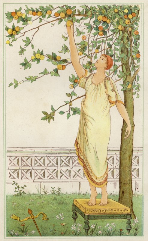 Danaé parmi les orangers (lithographie en couleur) - Thomas Ralph Spence