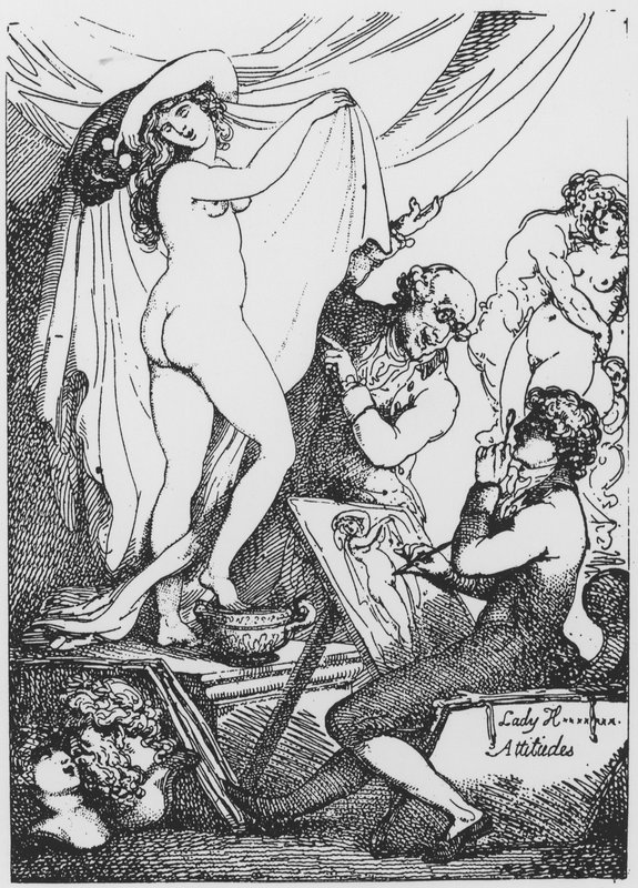 La future Lady Hamilton posant comme Hygeia, déesse de la santé, au Temple d
