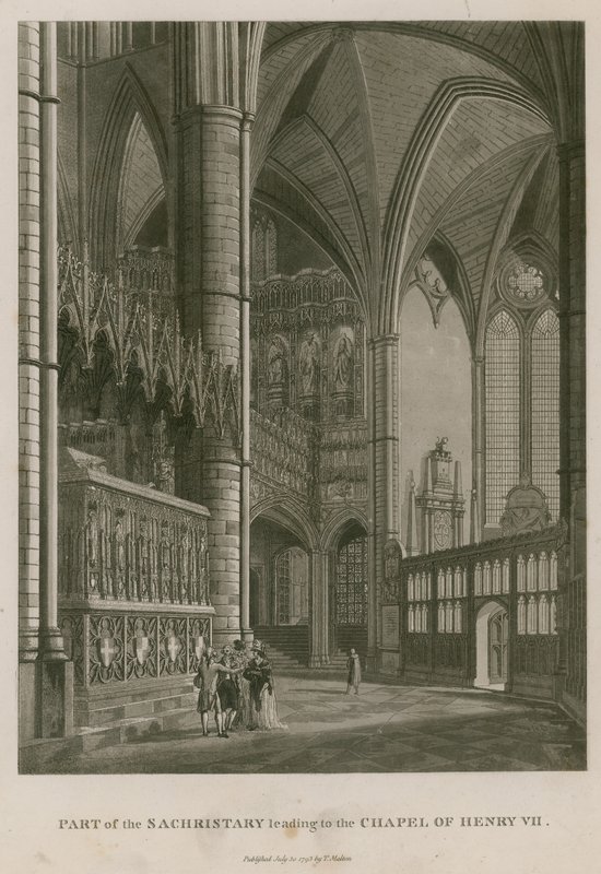 Partie de la sacristie menant à la chapelle du roi Henri VII, abbaye de Westminster, Londres - Thomas Snr. Malton