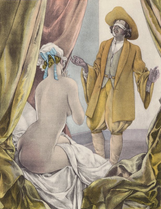 Brunelleschi illustration for Contes et Nouvelles de La Fontaine (colour litho) - Umberto (after) Brunelleschi