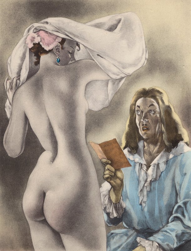 Brunelleschi illustration for Contes et Nouvelles de La Fontaine (colour litho) - Umberto (after) Brunelleschi