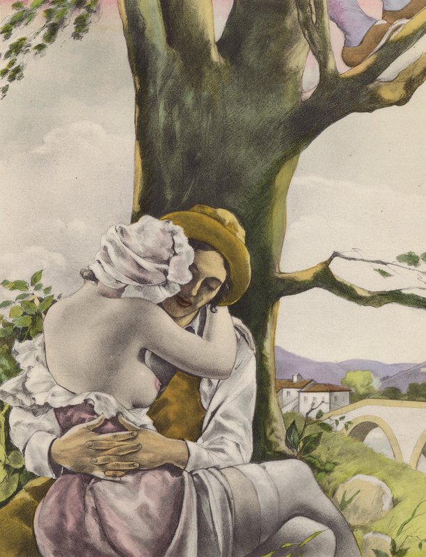 Brunelleschi illustration for Contes et Nouvelles de La Fontaine (colour litho) - Umberto (after) Brunelleschi