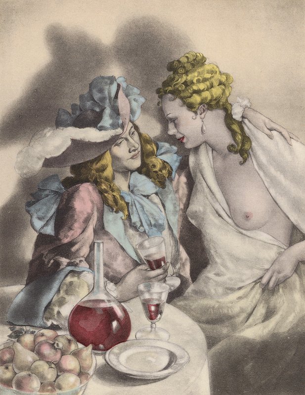 Brunelleschi illustration for Contes et Nouvelles de La Fontaine (colour litho) - Umberto (after) Brunelleschi