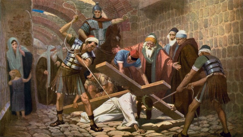 Jésus tombe pour la deuxième fois en portant sa croix - Unbekannt Unbekannt