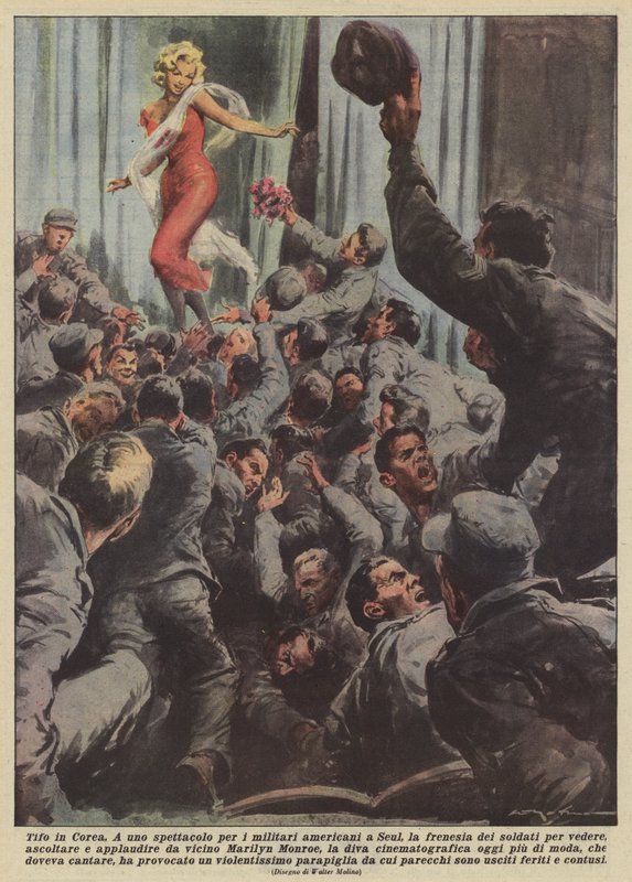Applaudissements en Corée (lithographie couleur) - Unknown artist
