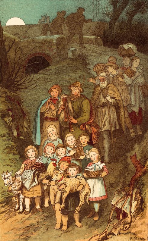 Les bergers en route pour Bethléem - Victor Paul Mohn