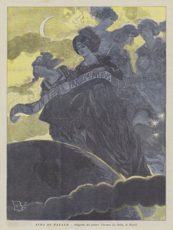 Aube de Noël (lithographie couleur) - Vincenzo La Bella