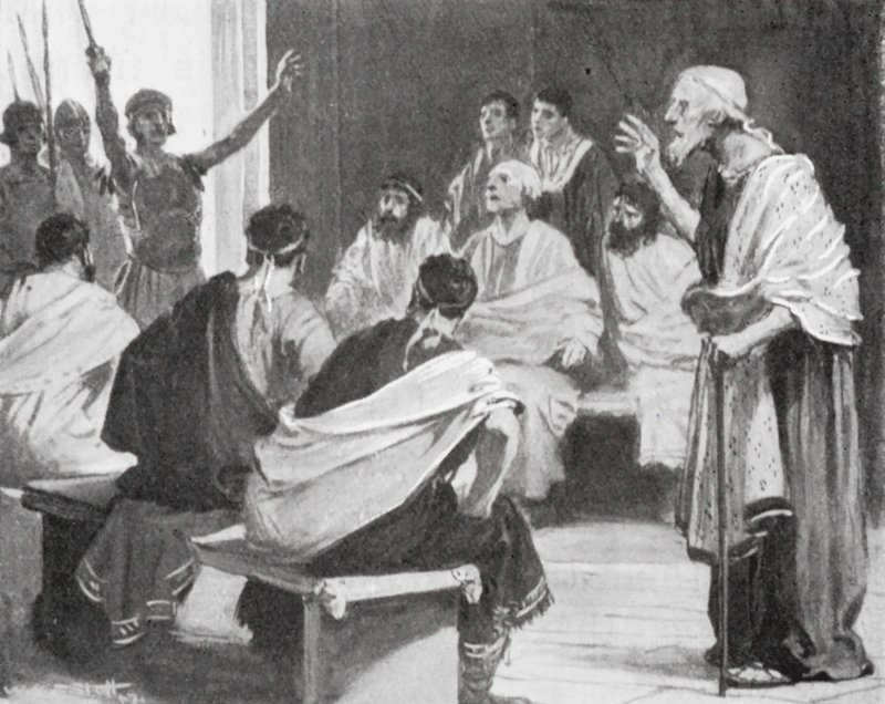 Romulus apporte des nouvelles à son grand-père qu