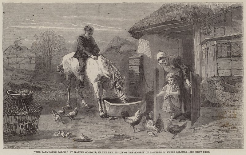 Le porche de la ferme - Walter Goodall