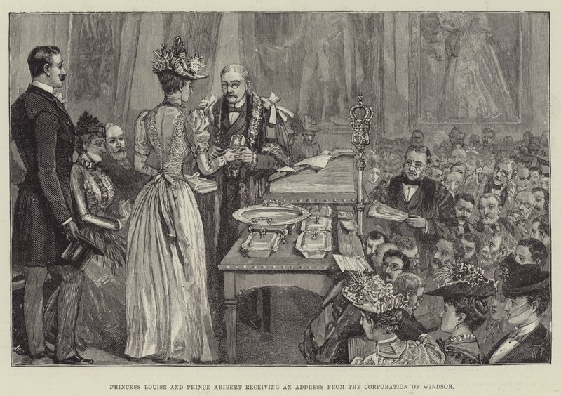La Princesse Louise et le Prince Aribert recevant une Adresse de la Corporation de Windsor - Walter Paget