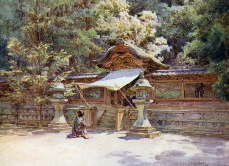 Clôture et porte du temple, Higashi Otani, Kyoto - Walter Frederick Roofe Tyndale