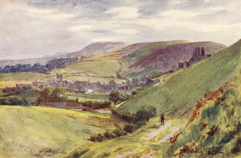 Wessex : Château de Corfe depuis Nine Barrow Down - Walter Frederick Roofe Tyndale