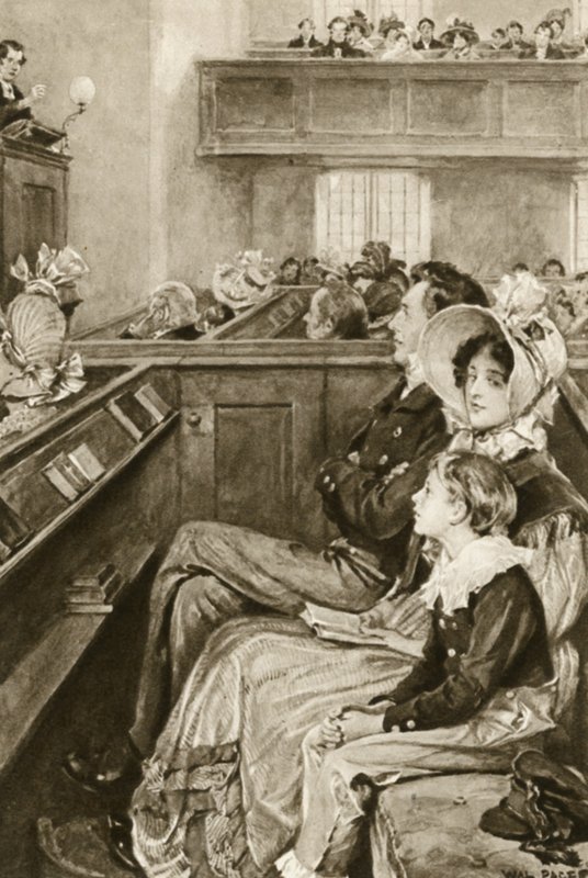 John Ruskin enfant regardant le prédicateur - Walter Paget