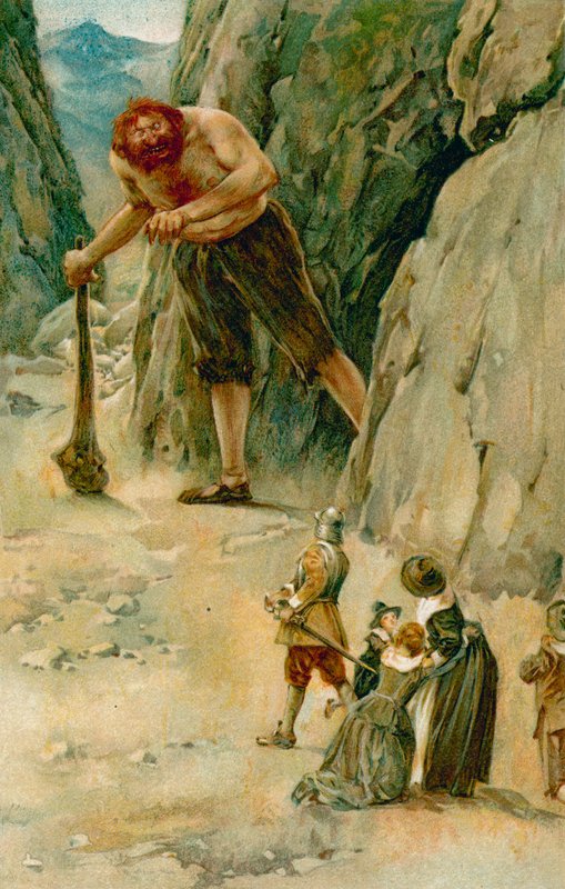 M. Grand-Cœur est allé rencontrer le géant, et en chemin il a dégainé son épée - Walter Stanley Paget