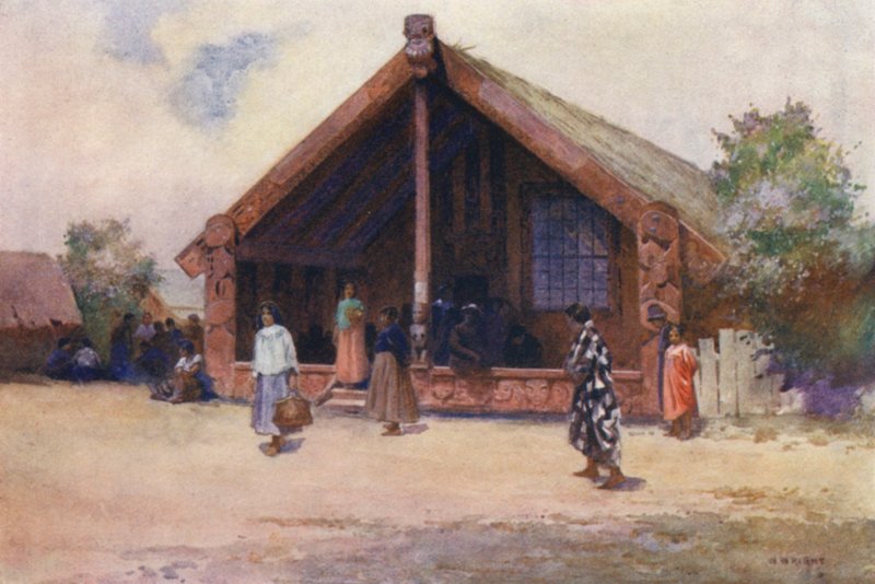 Nouvelle-Zélande : Maison sculptée, Ohinemutu - Walter Wright