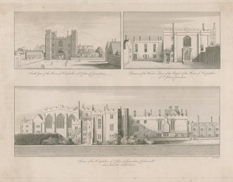 Maison des Hospitaliers de Saint-Jean de Jérusalem, Clerkenwell - Wenceslaus Hollar