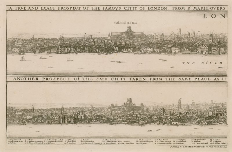 Londres, avant et après le Grand Incendie - Wenceslaus Hollar