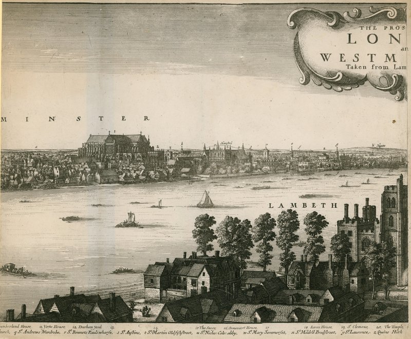 La perspective de Londres et Westminster prise de Lambeth - Wenceslaus Hollar