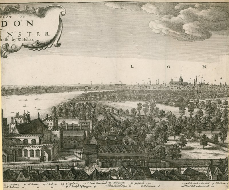 La perspective de Londres et de Westminster prise de Lambeth - Wenceslaus Hollar