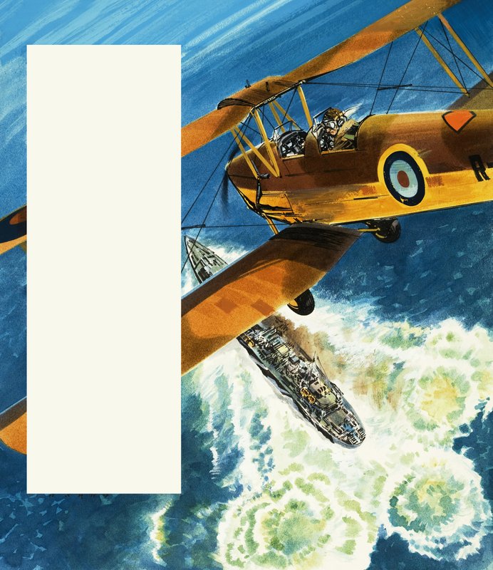 Un Tiger Moth patrouillant sur les côtes britanniques pendant la Seconde Guerre mondiale. - Wilf (20th century) Hardy