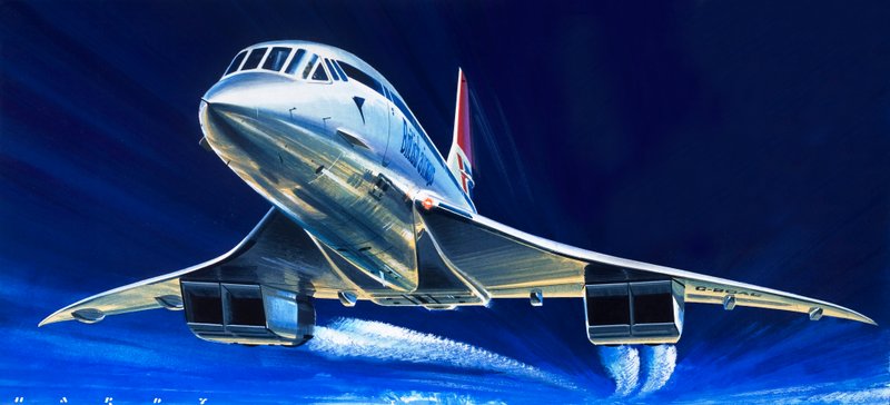 Concorde (gouache sur papier) - Wilf (20th century) Hardy
