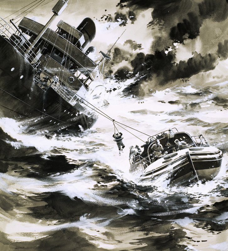 Sauvetage en mer - Wilf (20th century) Hardy