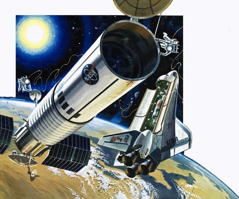Scène de navette spatiale non identifiée - Wilf (20th century) Hardy