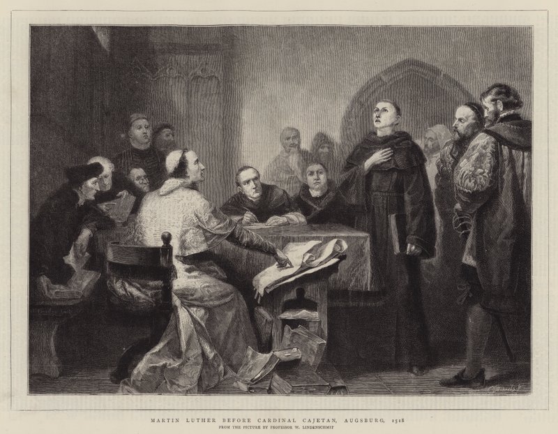 Martin Luther devant le cardinal Cajetan, Augsbourg, 1518 - Wilhelm von, II Lindenschmit
