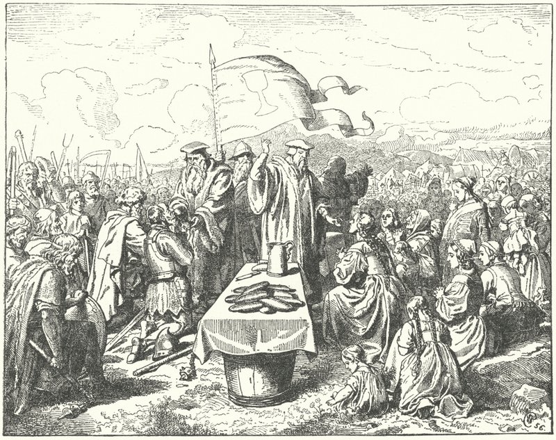 Les Taborites prenant la Communion en plein air - Wilhelm Camphausen