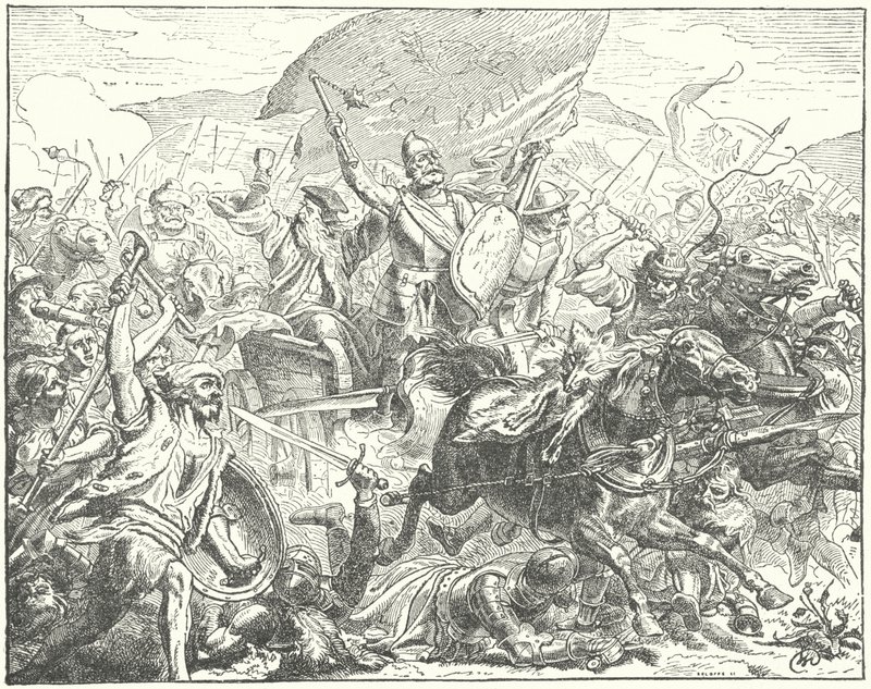Le général tchèque et chef hussite Jan Zizka en bataille - Wilhelm Camphausen