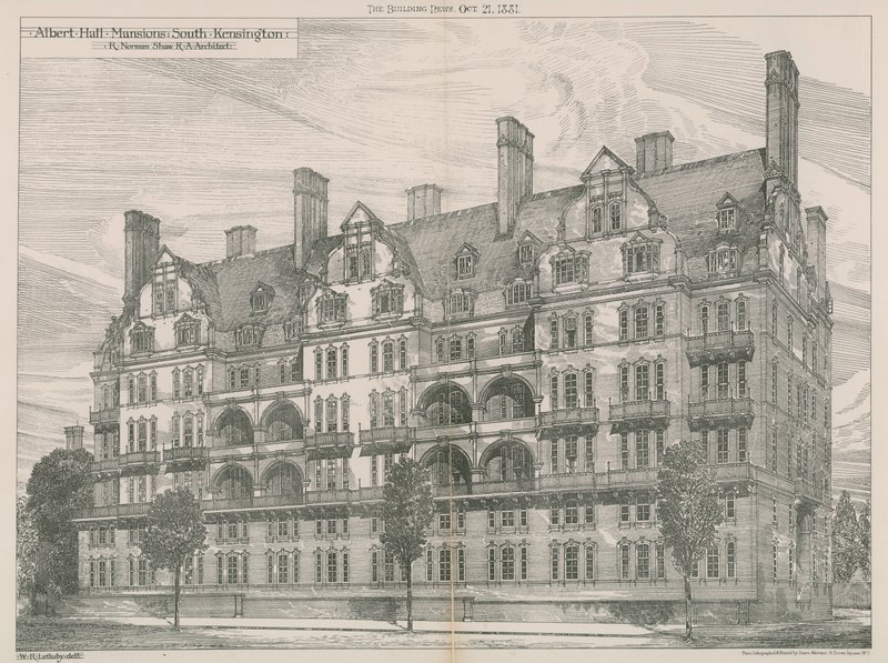 Albert Hall Mansions, South Kensington, Londres - Willam Richard Lethaby