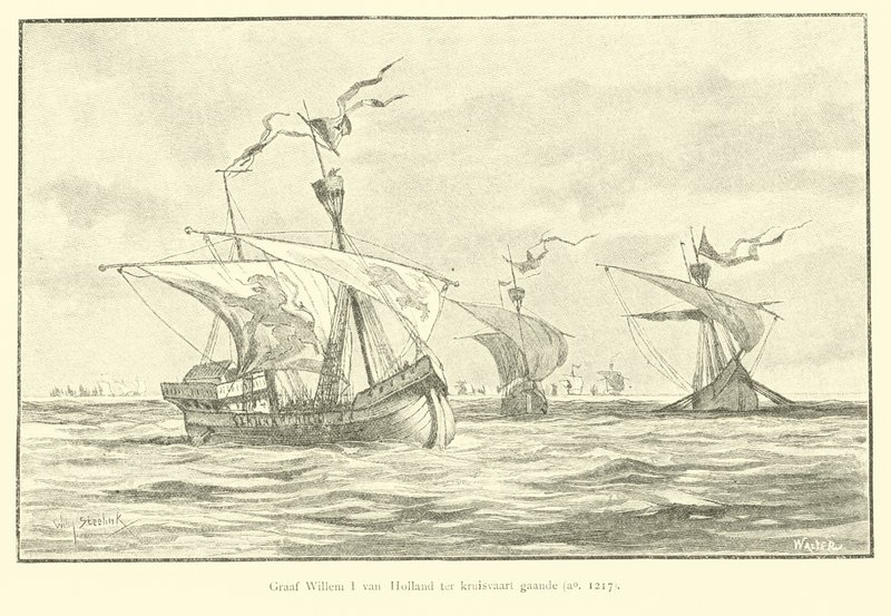 Le comte Guillaume Ier de Hollande en route pour la 5e croisade, 1217 - Willem II Steelink