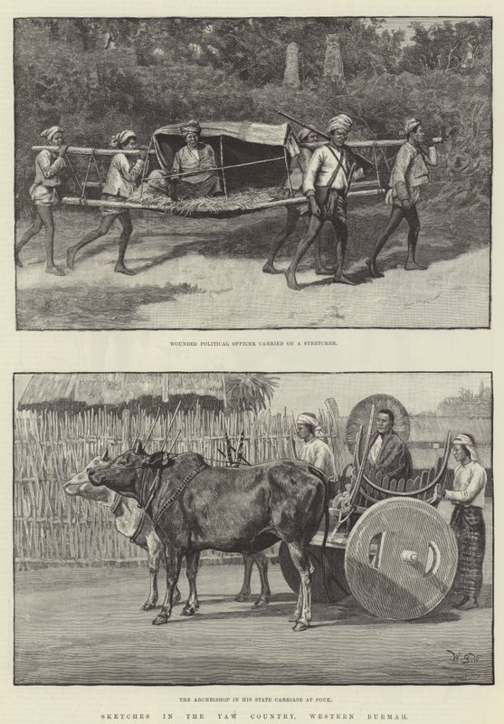 Croquis dans le pays de Yaw, Birmanie occidentale - William Barnes Wollen