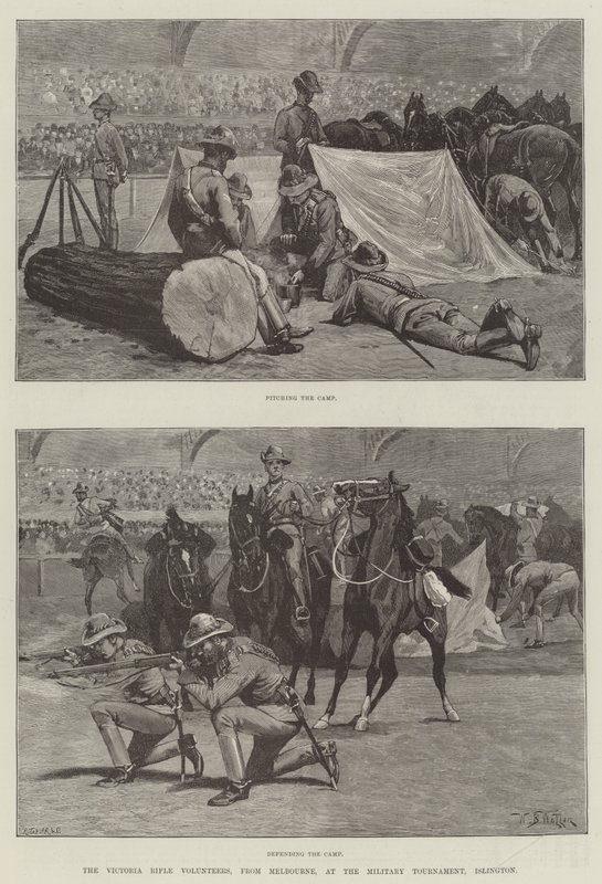 Les volontaires des fusiliers Victoria, de Melbourne, au tournoi militaire, Islington - William Barnes Wollen
