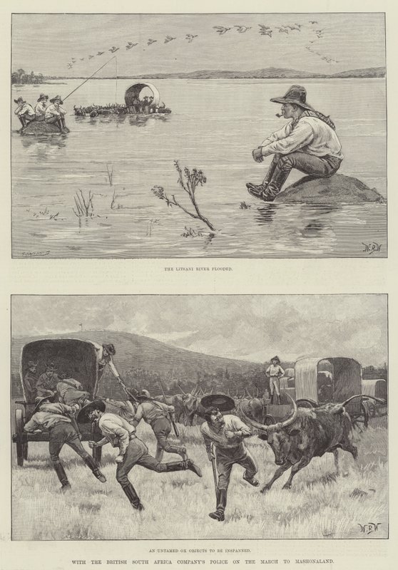 Avec la police de la British South Africa Company en marche vers le Mashonaland - William Barnes Wollen