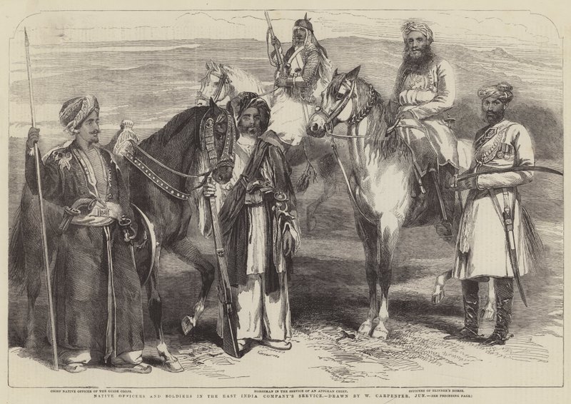 Officiers et soldats indigènes au service de la Compagnie des Indes orientales - William Carpenter